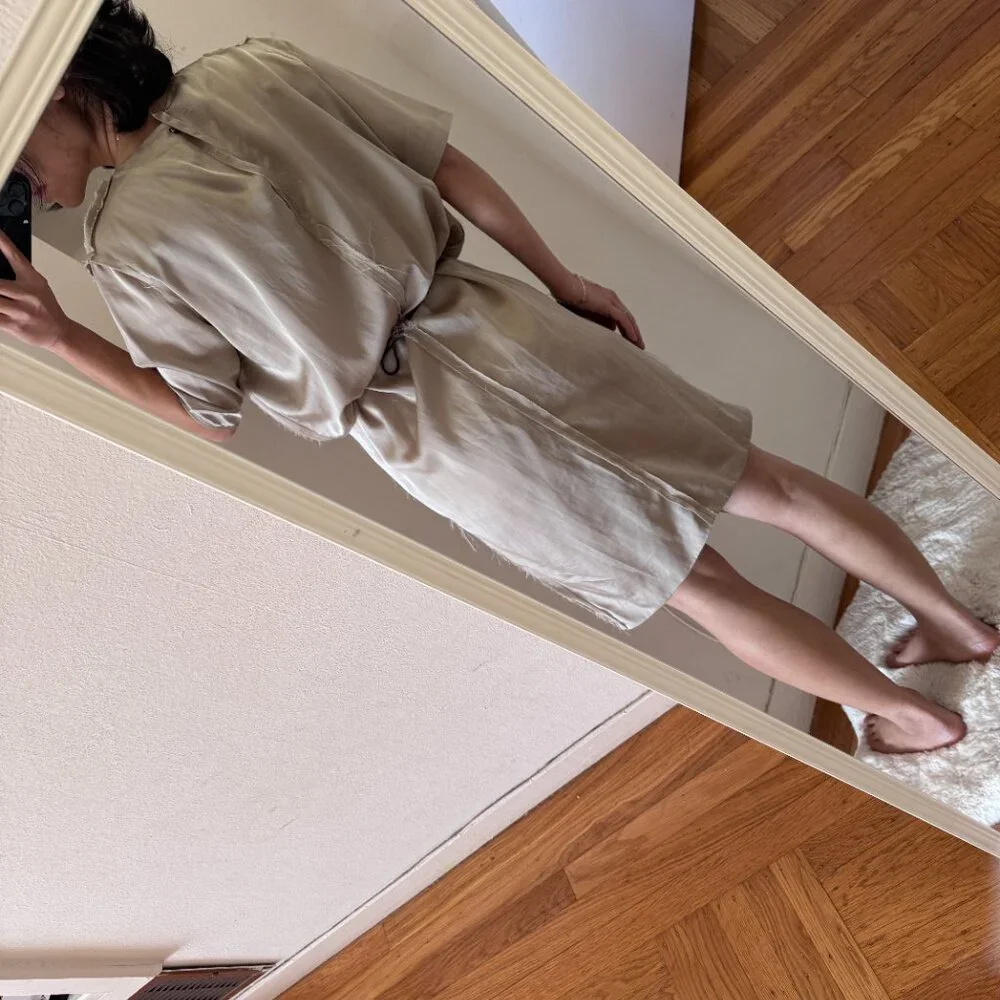 Acne Studios Bacall beige champagne mini dress FR 34 US 2 - Picture 2 of 13